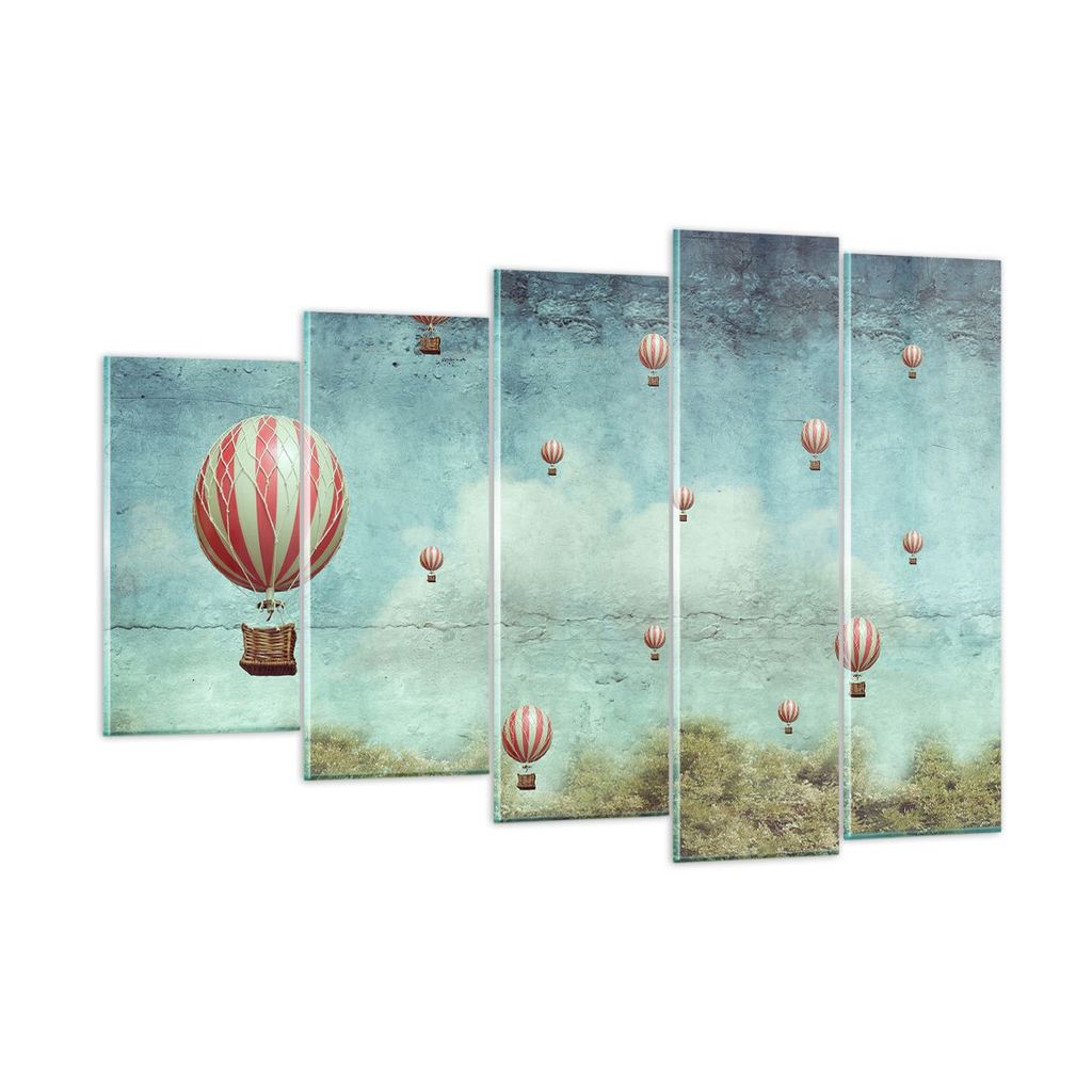 Bilder auf glas - Baloons Phantasie Illustration Fantasie - 150x100cm - Glasbilder - Wandbilder - Kunstdruck - Wanddekoration aus Glas - Glas Bilde...