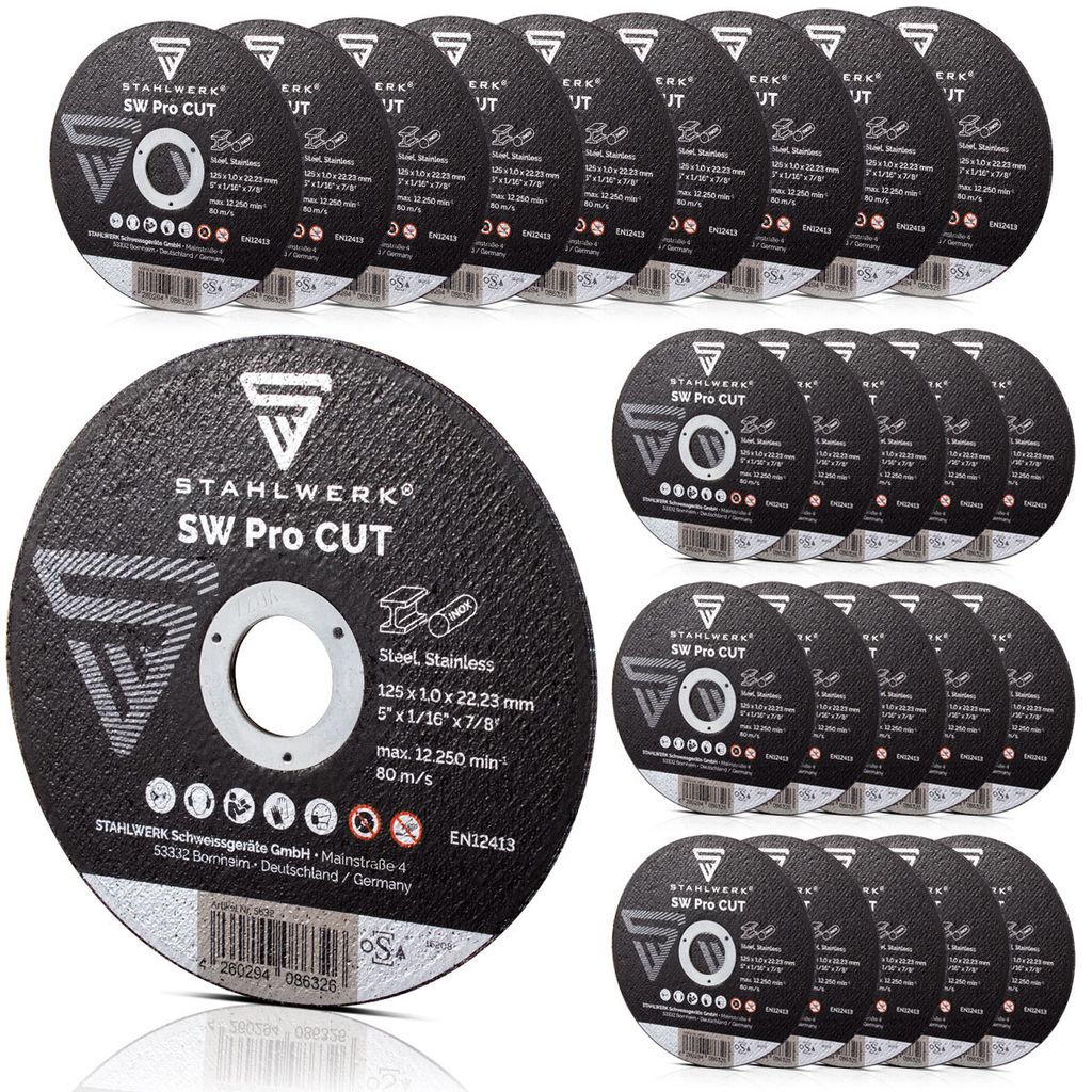 STAHLWERK Trennscheibe SW Pro CUT 25er Set 125 x 1,0 x 22,23 mm