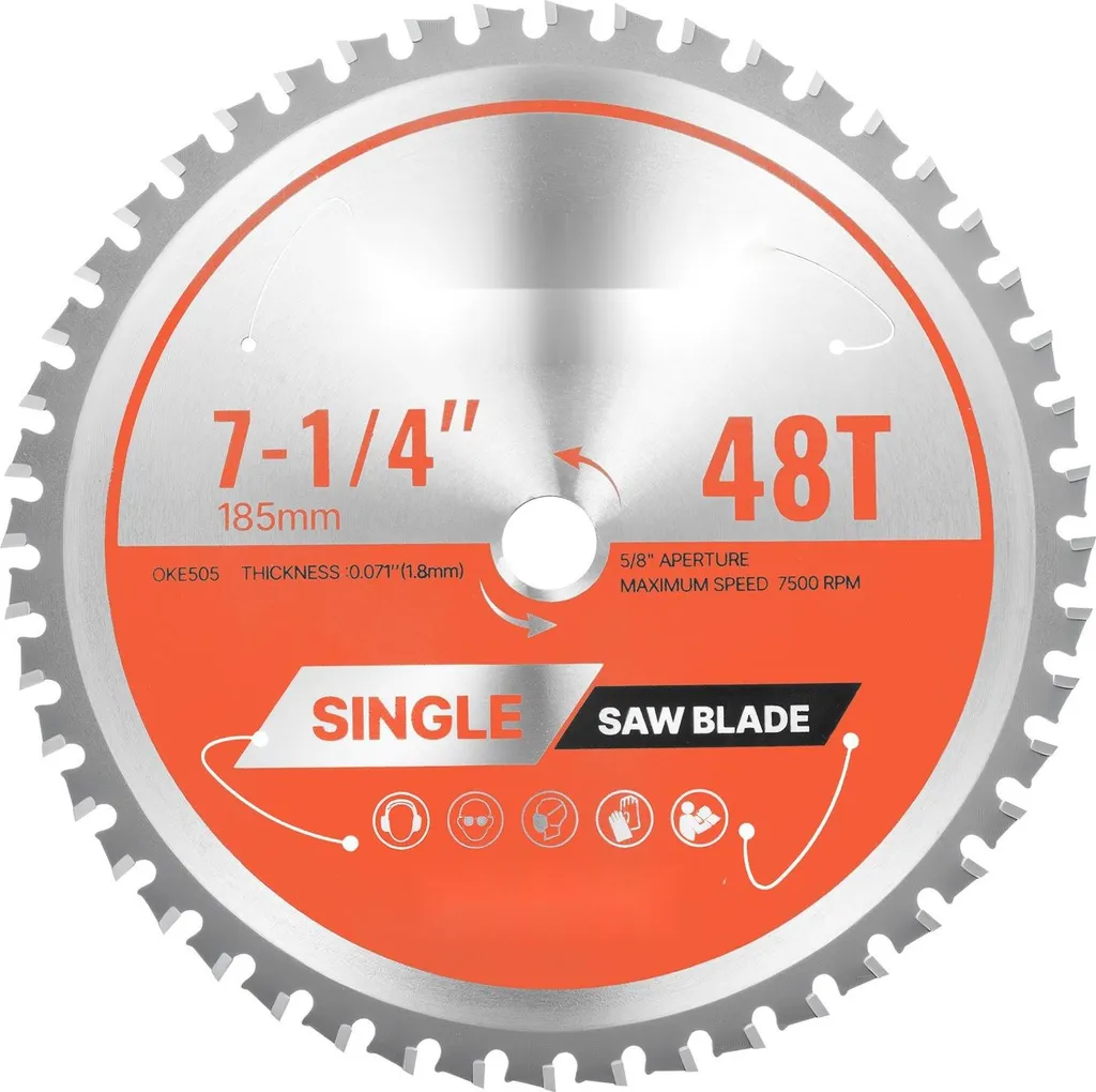 Lame de scie circulaire 185 mm 48 dents en acier allié pour métal