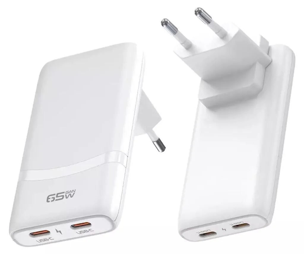 Bloc Prise USB-C Double Port 65W Akashi - Chargeur Rapide Universel