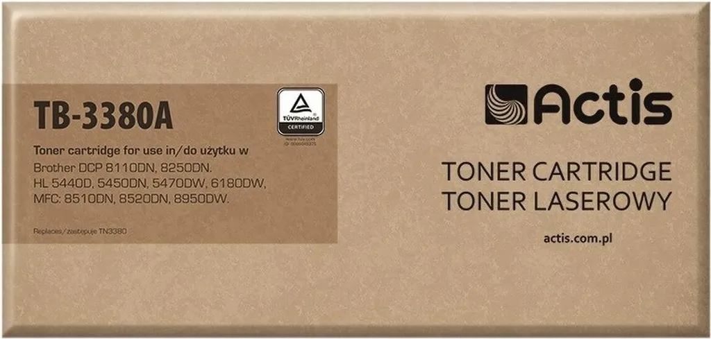 Toner noir 8000 pages Actis TB-3380A alternative Brother TN-3380