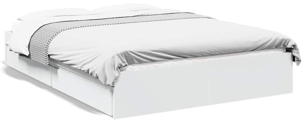 vidaXL Bettgestell mit Schubladen Weiß 120x200 cm Produktbild 