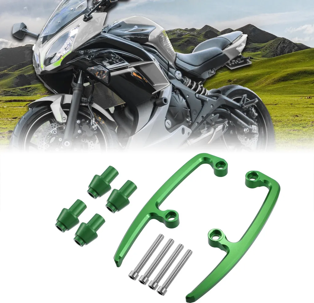 Barre Arrière de Moto pour Passager - Poignée Ergonomique en Aluminium Vert