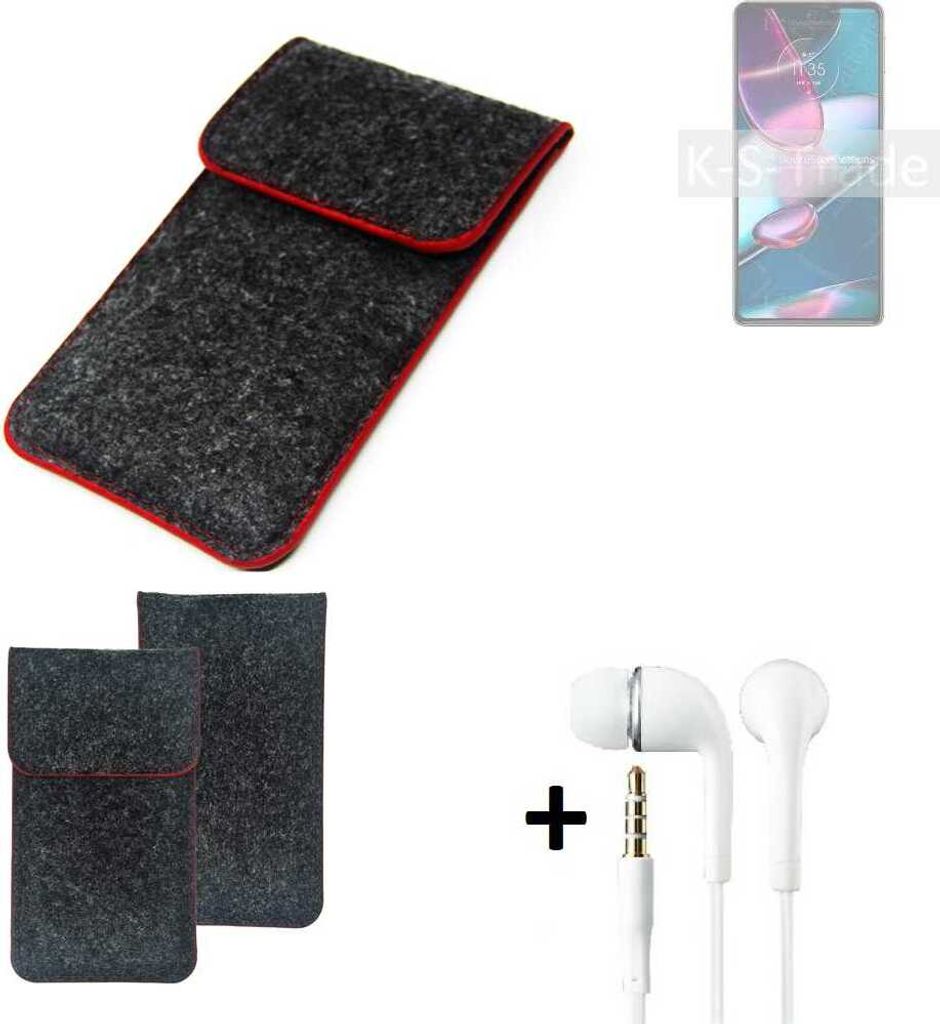 K-S-Trade Handy Schutz Hülle kompatibel mit Motorola Edge Plus 2022 Schutzhülle Handyhülle Filztasche Pouch Tasche Case Sleeve Filzhülle