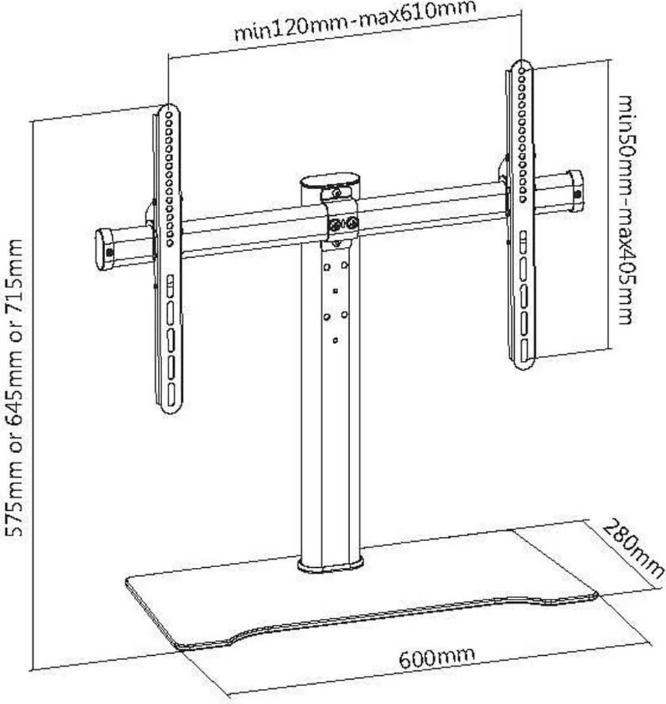 Support TV de Table 40Kg Robuste pour Écrans 32-55 Pouces Equip - 6
