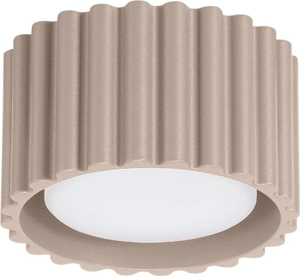 Flache Deckenleuchte Taupe GX53 rund Ø10 cm Aluminium Wohnzimmer Aufbauleuchte Decke