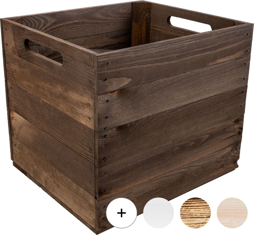Creative Deco Caisse en Bois Marron Compatible Étagères Image du produit 