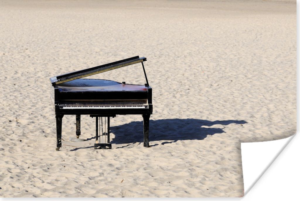 MuchoWow Poster Ein Klavier am Strand 90x60 cm - Schlafzimmer