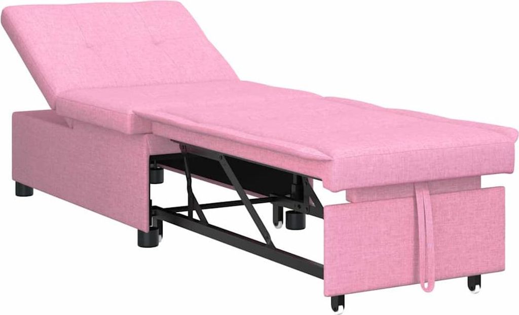 Pull Out Sofa Bed Rosa 194 x 50 x 82 cm Stoff