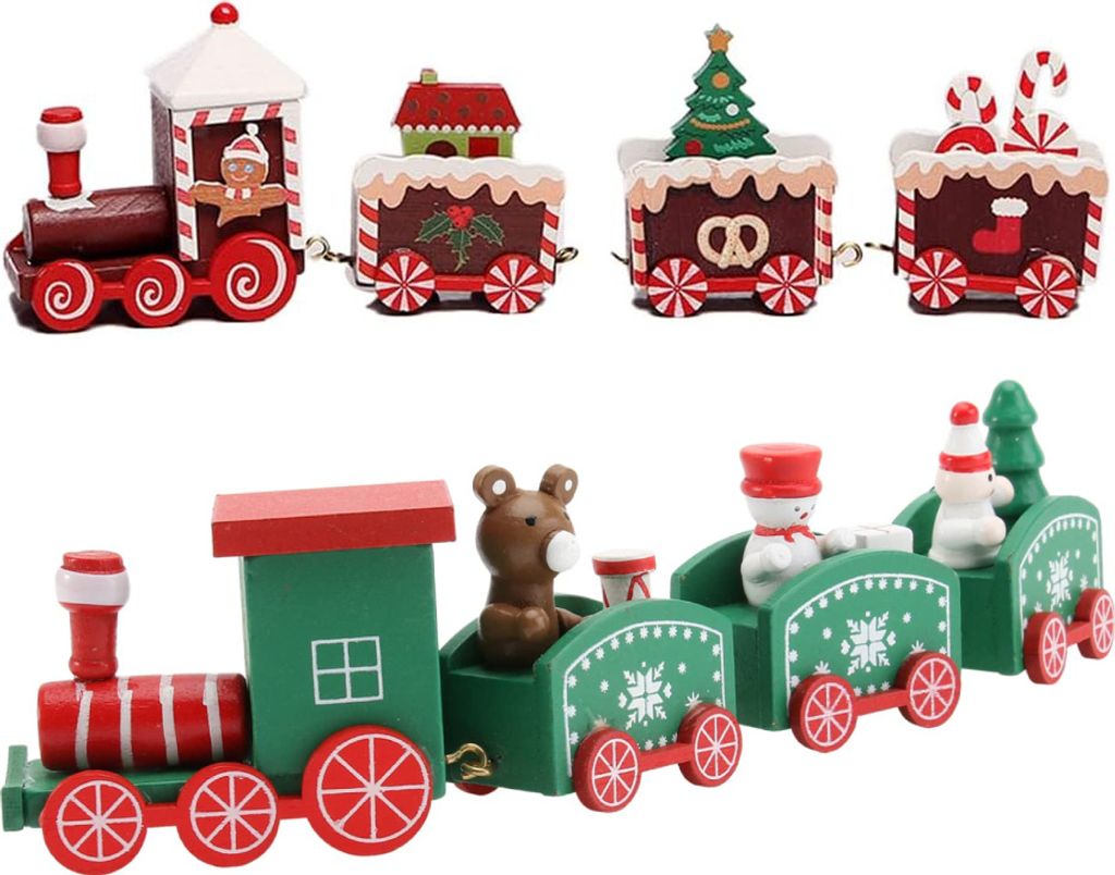2Pcs Treno di Natale Decorazione Decorazione da tavolo di Immagine del prodotto 