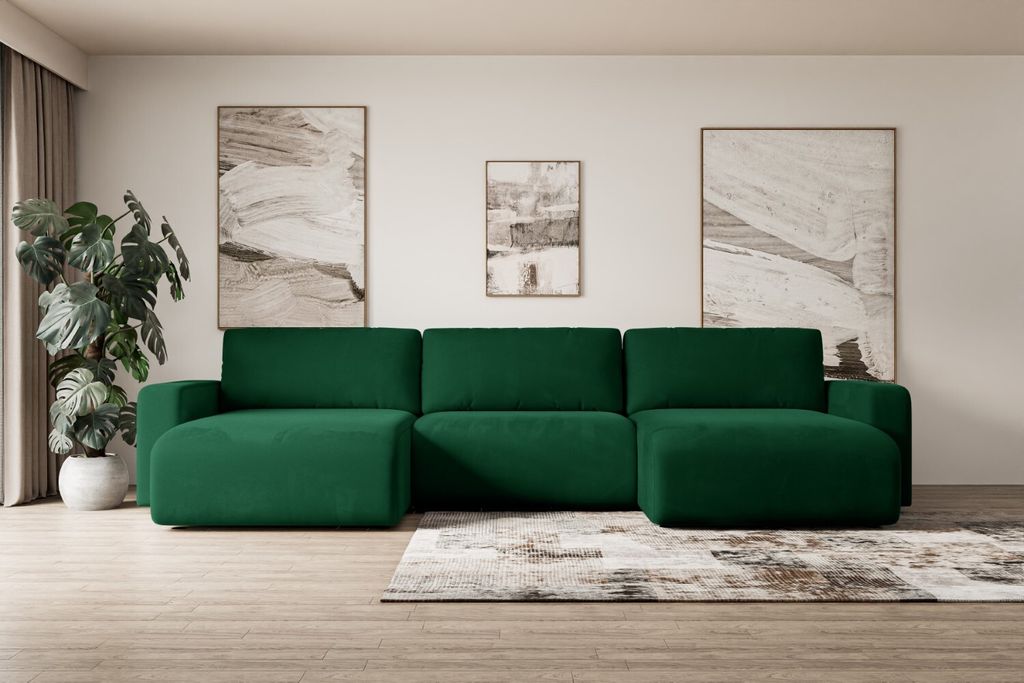 ALTDECOR Ecksofa mit Schlaffunktion und Bettkasten Corner Sofa Eckcouch Couch U-Form universal, links/rechts angeordnet Schlafcouch Ausziehbar Wohn...