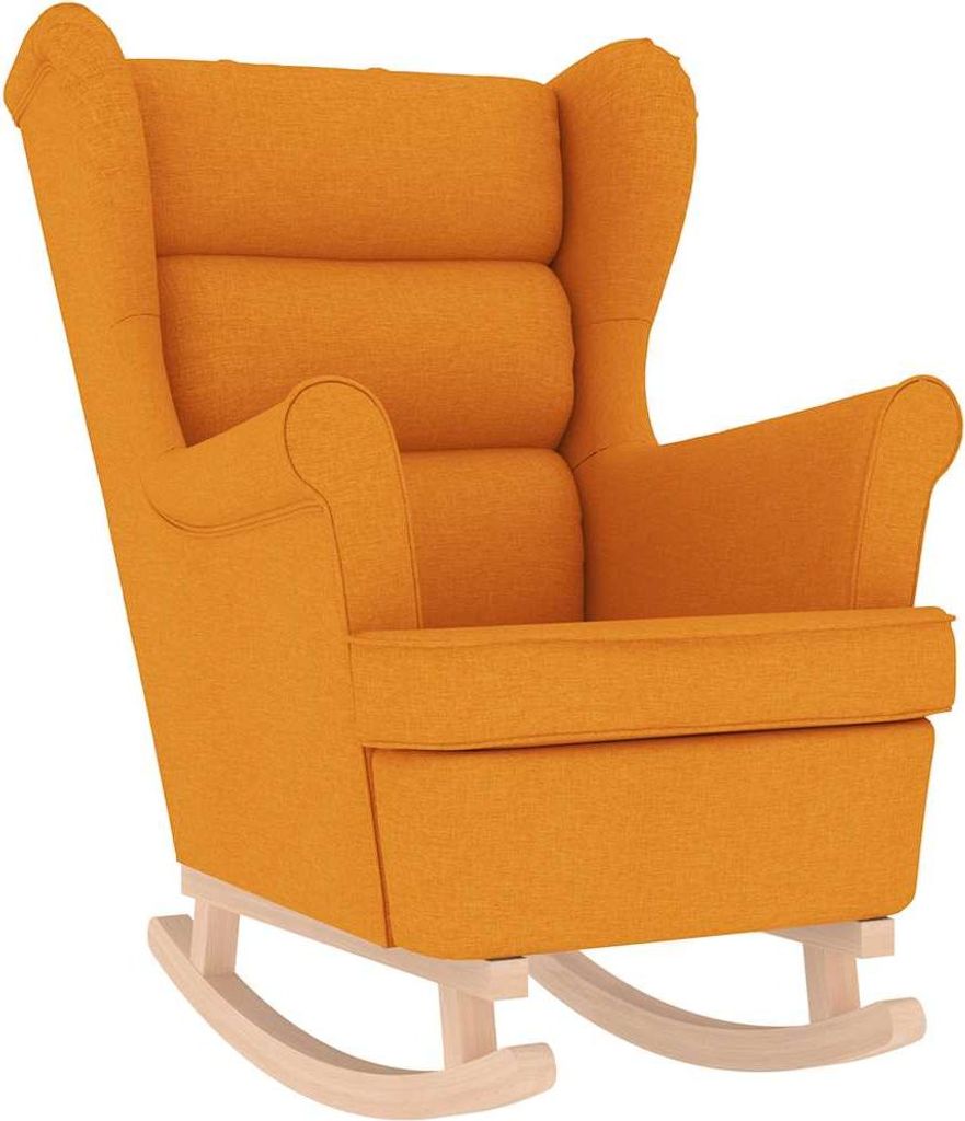 vidaXL Sedia a dondolo giallo scuro 74x90x102 cm tessuto Immagine del prodotto 