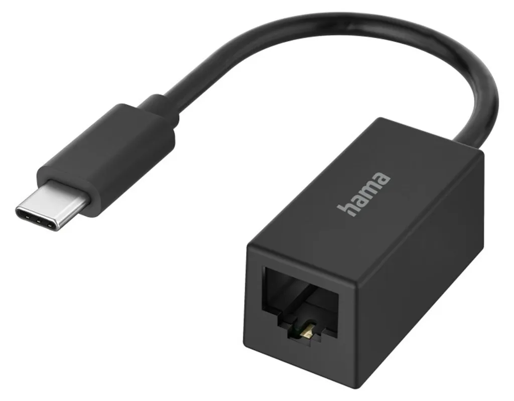 Hama Adaptateur réseau USB-C 3.1 vers RJ45 Gigabit Ethernet LAN Noir