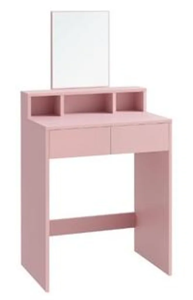 Coiffeuse avec miroir pour ranger tout son maquillage Rose Pastel Chic