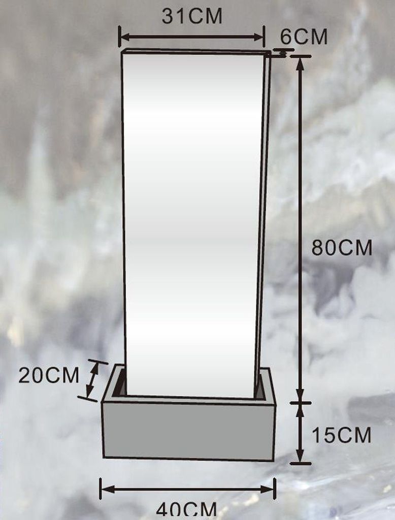Köhko Springbrunnen Muro S Höhe ca. 95 cm mit LED-Beleuchtung aus Edelstahl Wasserwand Wasserspiel für Garten Terrasse