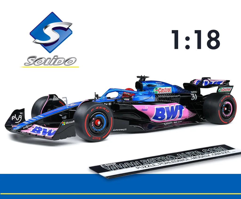 Voiture Miniature F1 Alpine A523 Ocon Solido 1:18 Modèle de Course