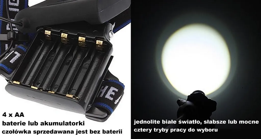 Lampe frontale pour course nocturne et vélo LED CREE 2000lm éclairage - 4