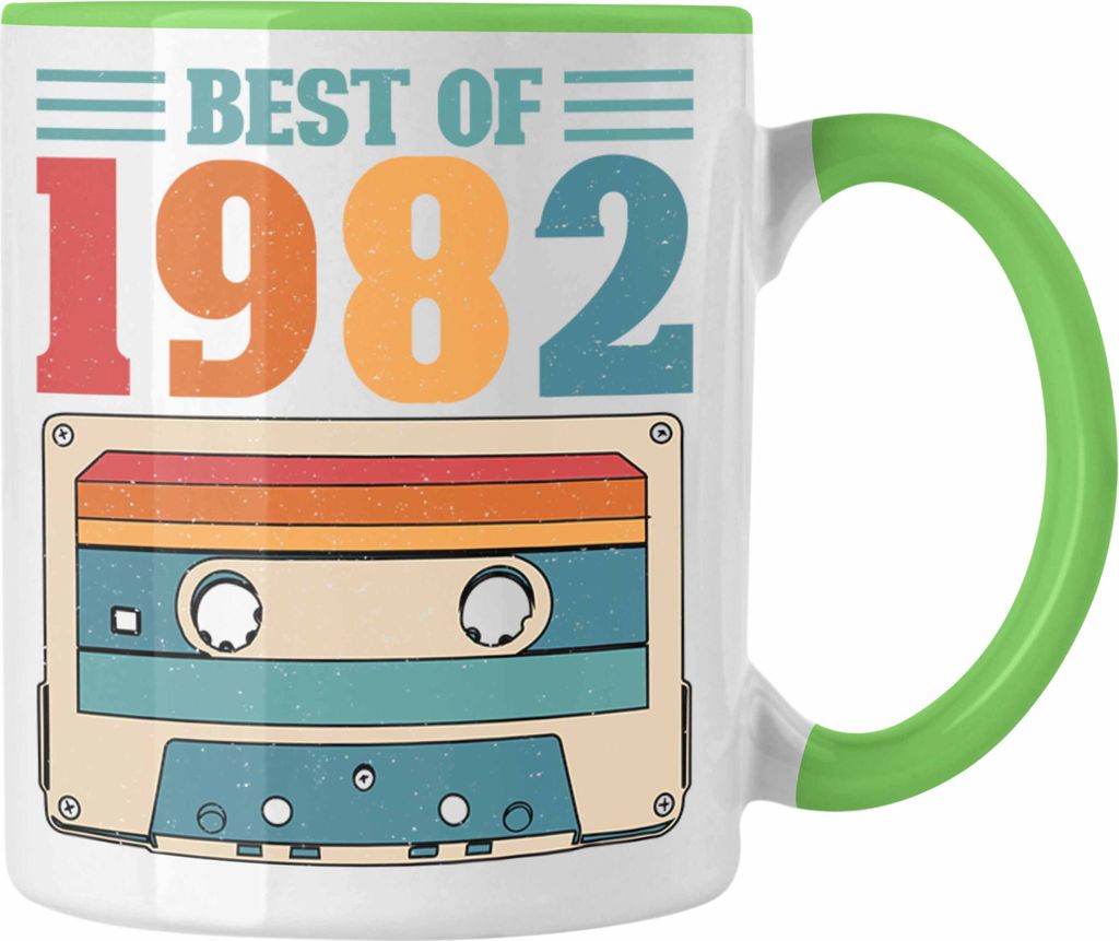 Trendation - 1982 Geburtstag Mann Geschenk Frau Tasse 40er Geburtstag 40 Jahre Alt Geschenkidee (Grün)