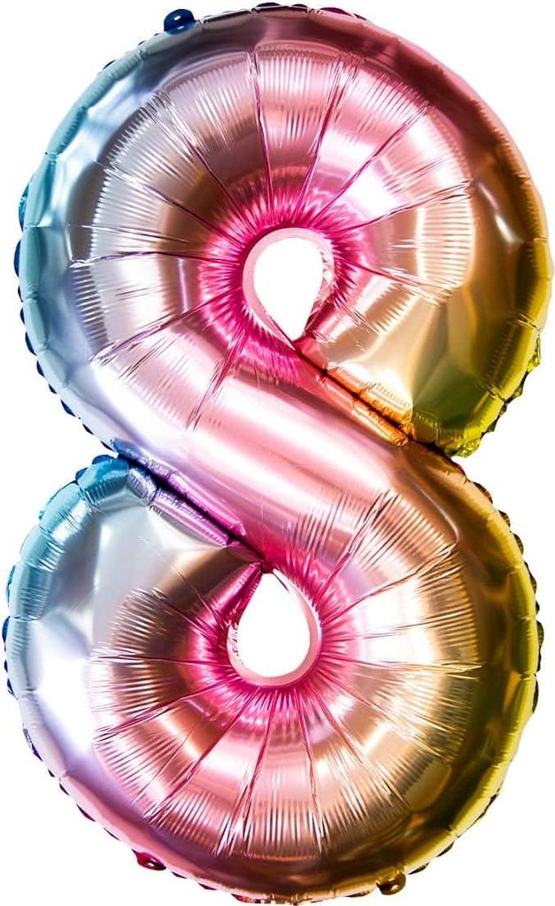 Oblique Unique 1x Folien Luftballon mit Zahl 8 Kinder Produktbild 