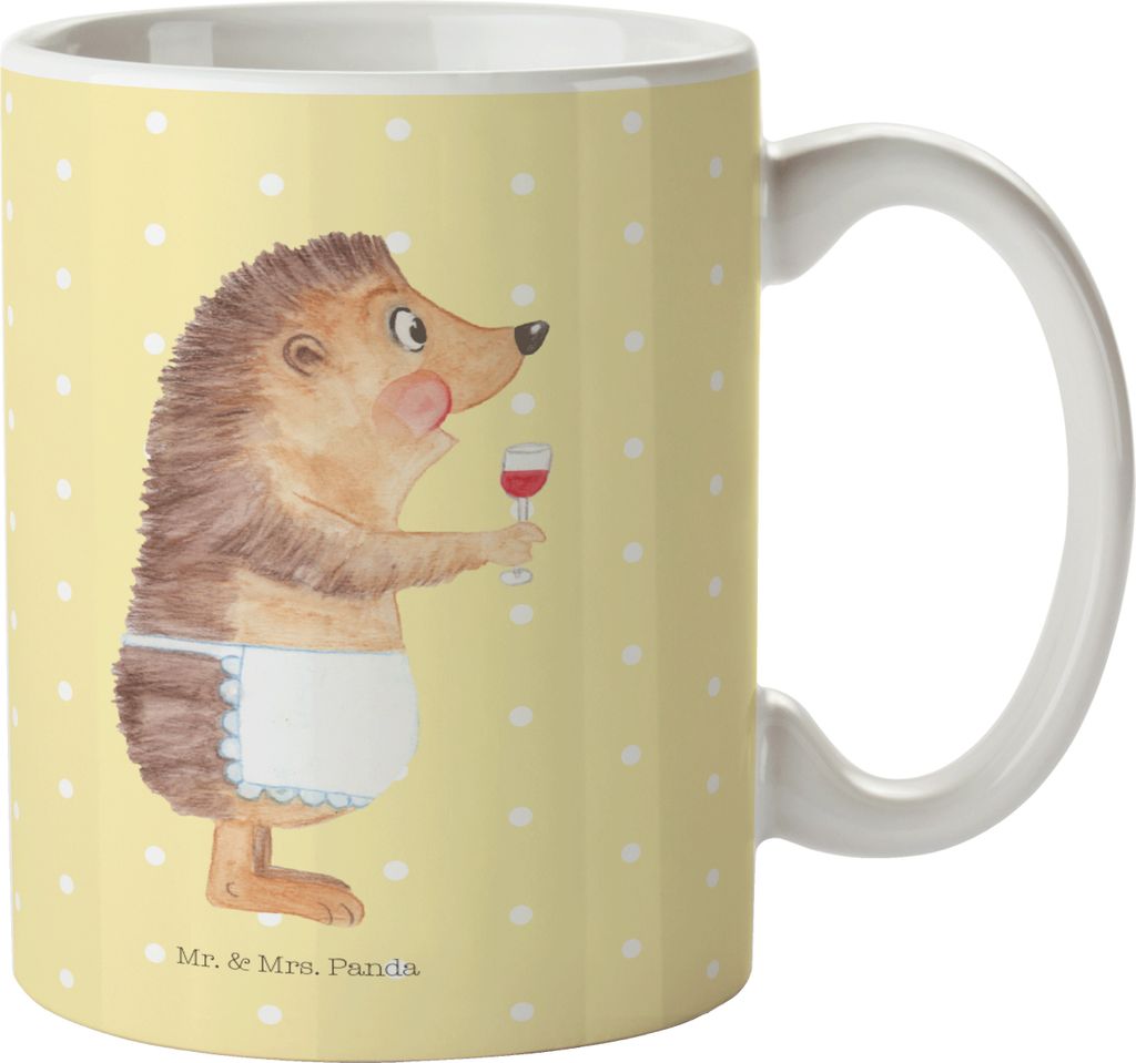Mr. & Mrs. Panda Becher Igel Wein - Gelb Pastell - Geschenk, Pott, Kaffeebecher, Weißwein, Rotwein, Tasse, Weinliebhaber, Kaffeetasse, Teetasse, t...
