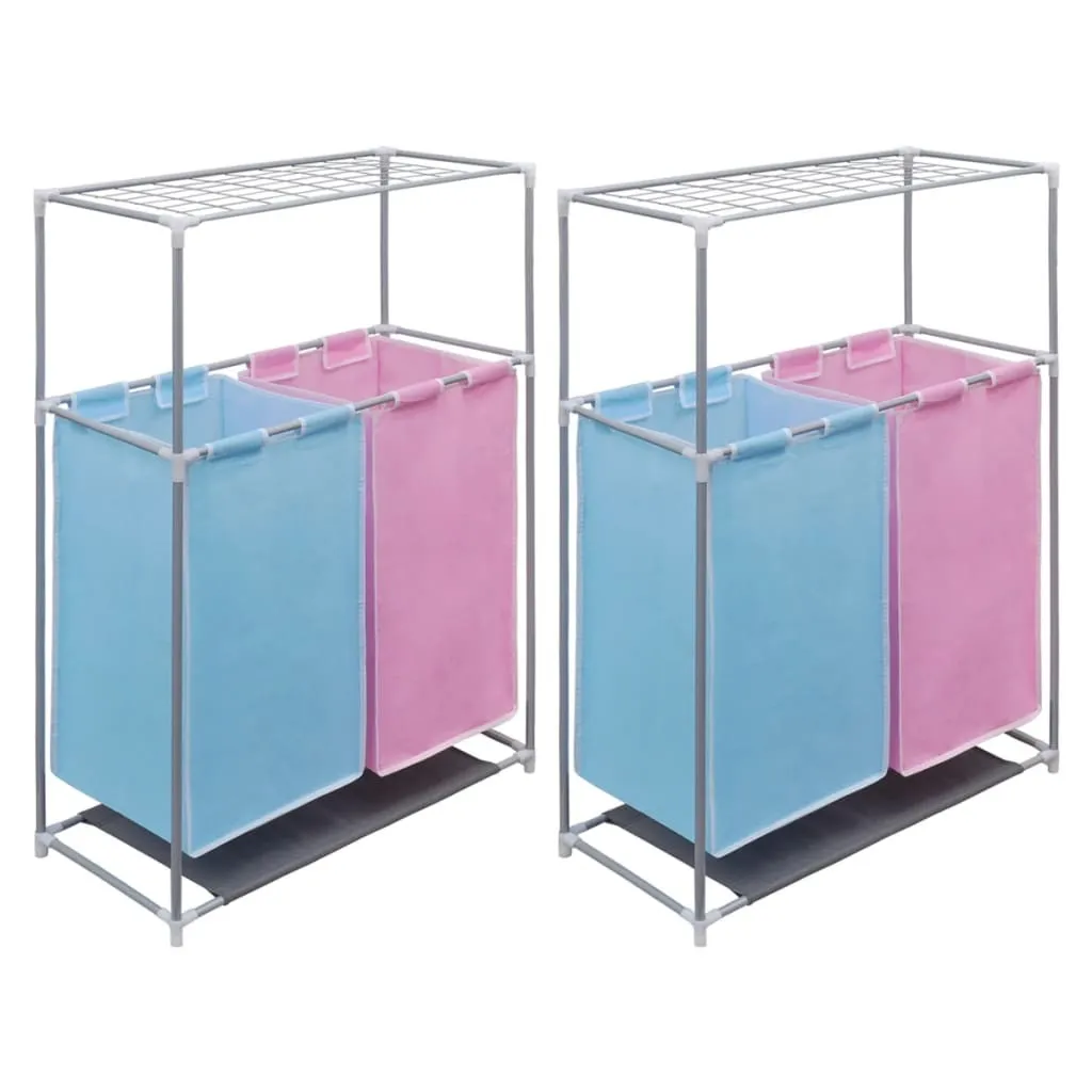 Solution tri du linge : panier à 2 compartiments avec séchoir robuste
