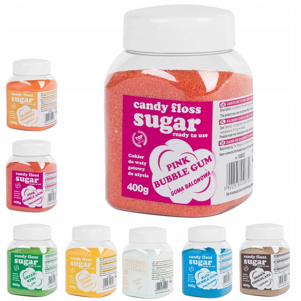 MIX Bunter Zucker für Zuckerwatte SET 8x 400g