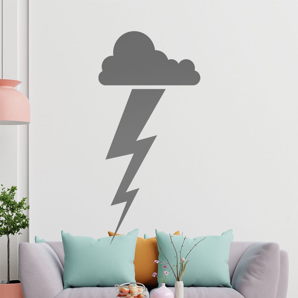 KIWISTAR Gewitter - Blitz Wolke Unwetter Schauer Donner Wandtattoo in 6 Größen - Wandaufkleber Wall Sticker - Dekoration, Küche, Wohnzimmer, Sch...