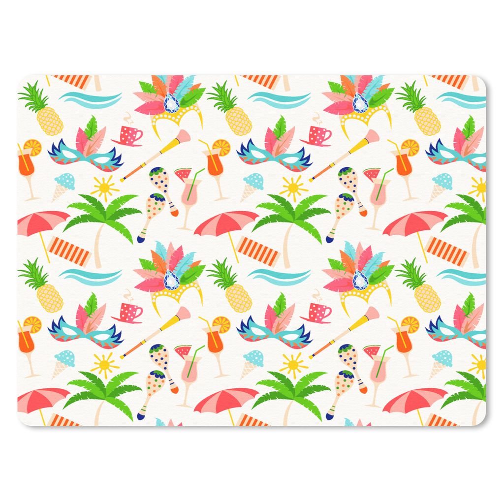 MuchoWow Mauspad Mousepad Muster - Brasilien - Karneval 23x19 cm - Mousepads - Maus Mat - Pad - Mausunterlage - Schreibtischunterlage - Mauspad