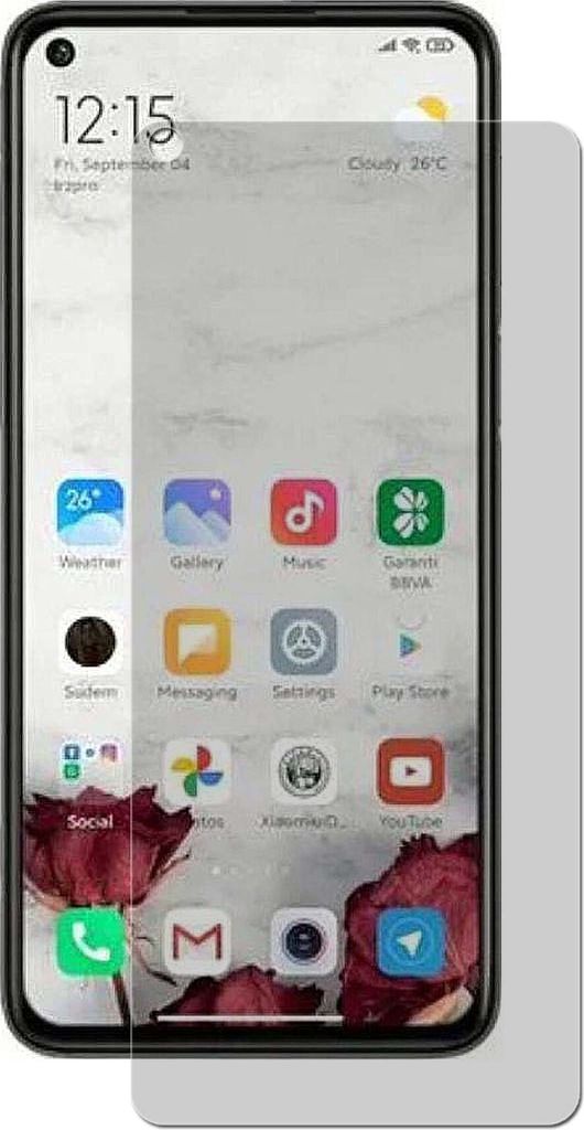 A smartphone screen protector is shown on a smartphone.