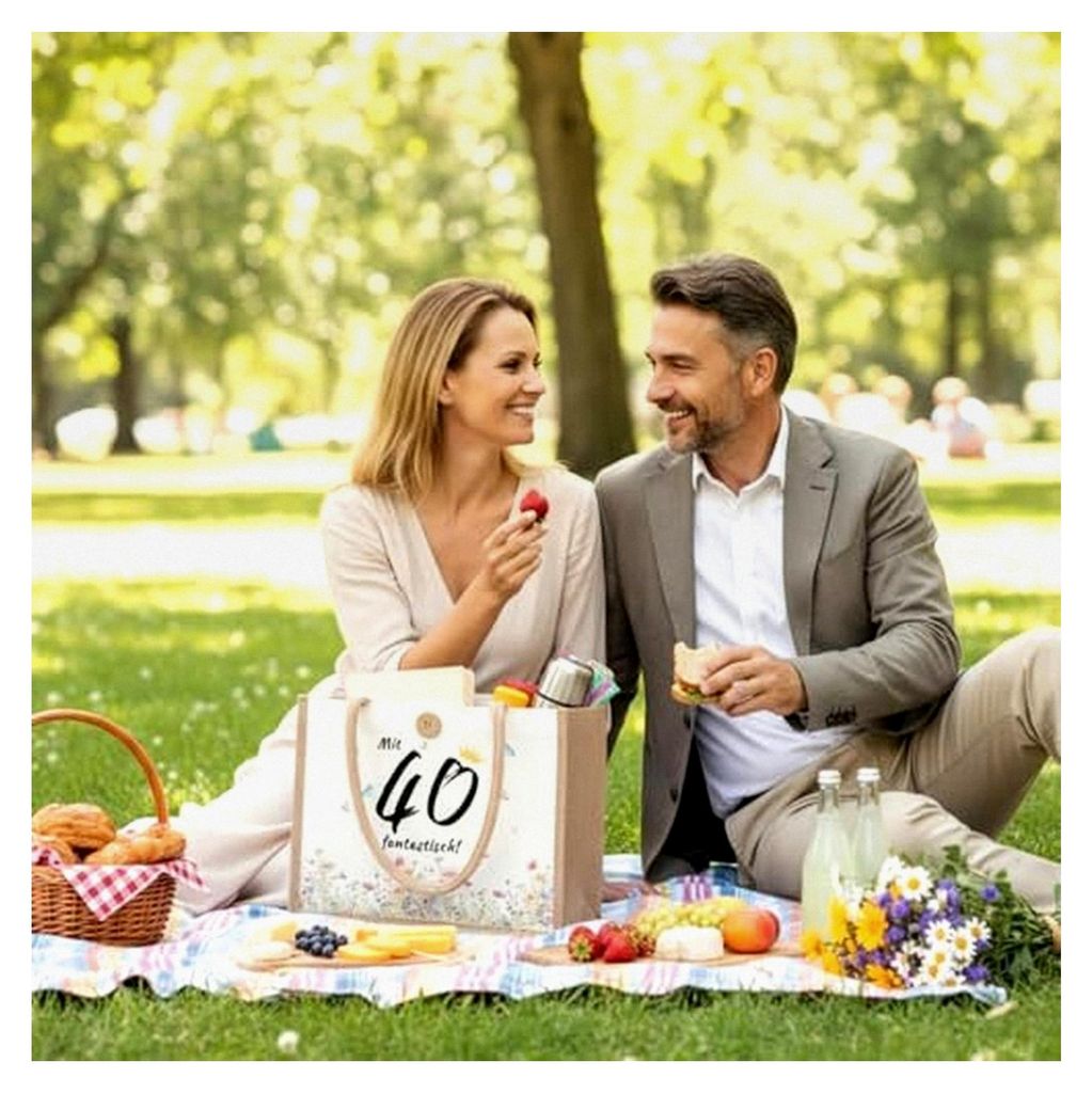 Geschenkidee für Frauen zum 40. und 50. Geburtstag – Jutetasche mit Spruch, nachhaltige Geschenktasche für Frau, Freundin, Kollegin, Einkauf un...