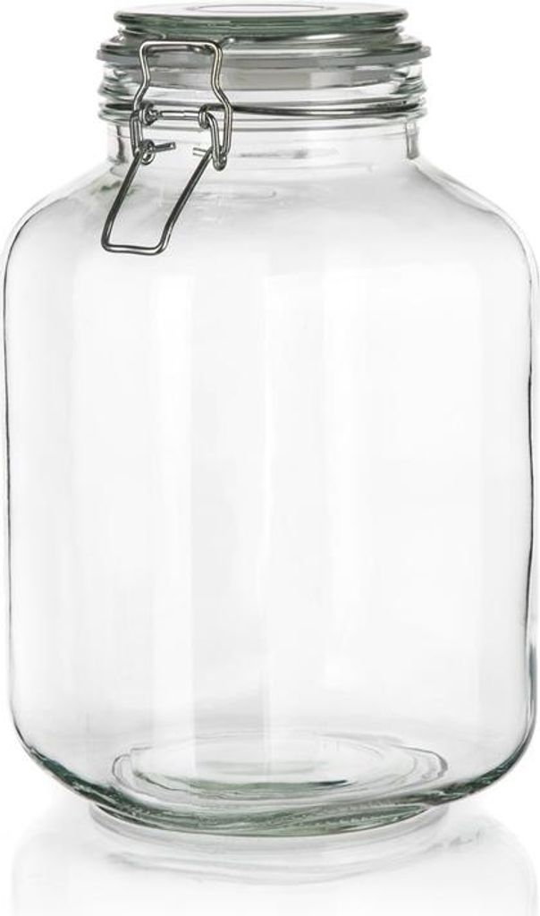 Vaso ermetico quadrato da 3000ml in vetro. con chiusura a Immagine del prodotto 