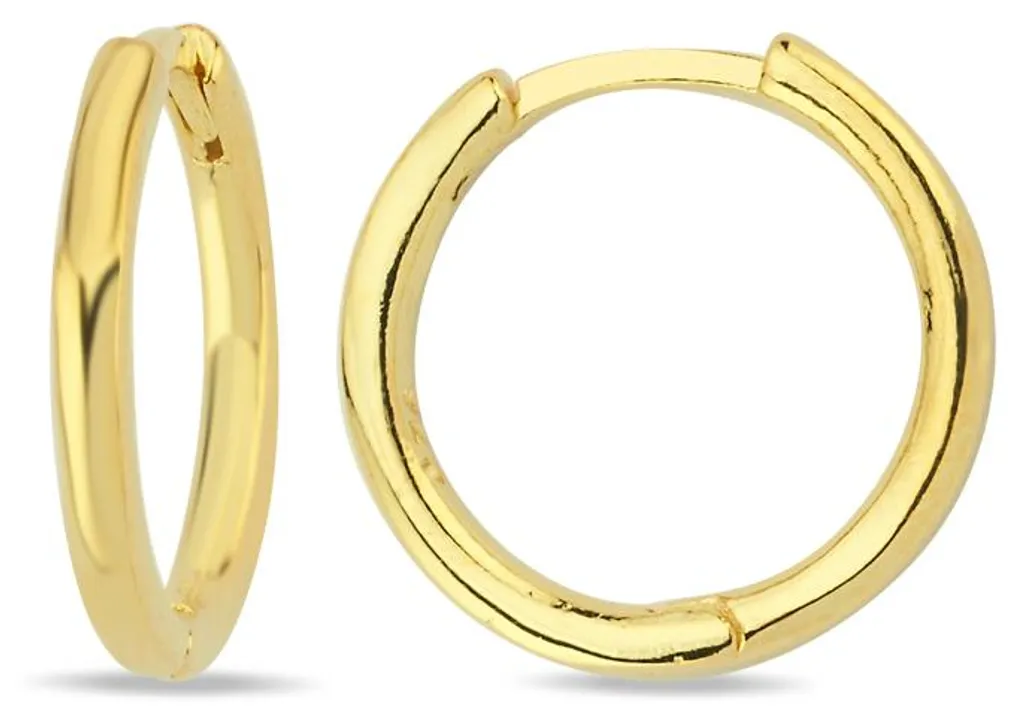 Créoles 15 mm en argent 925 plaqué or pour femme - Boucles d'oreilles