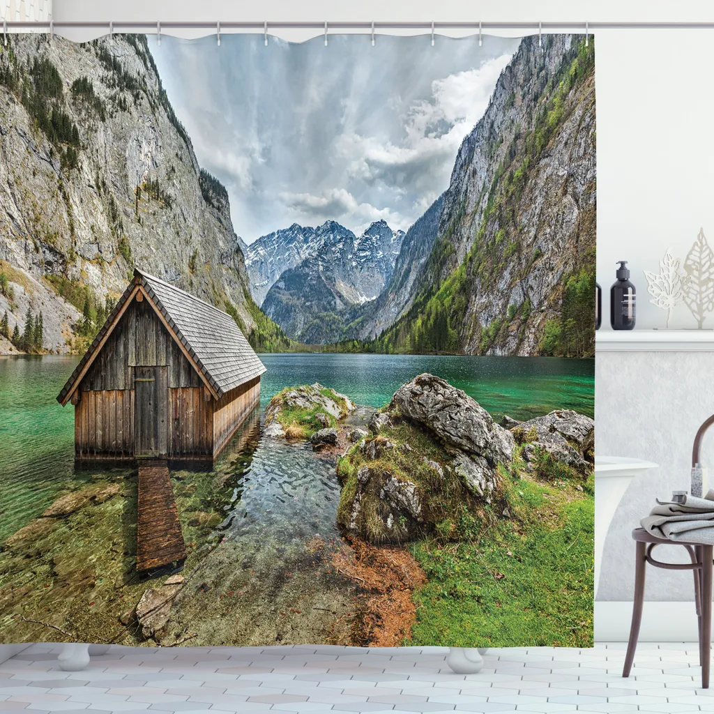 ABAKUHAUS Natura Tenda da Doccia, Albero della vita, Tessuto Set