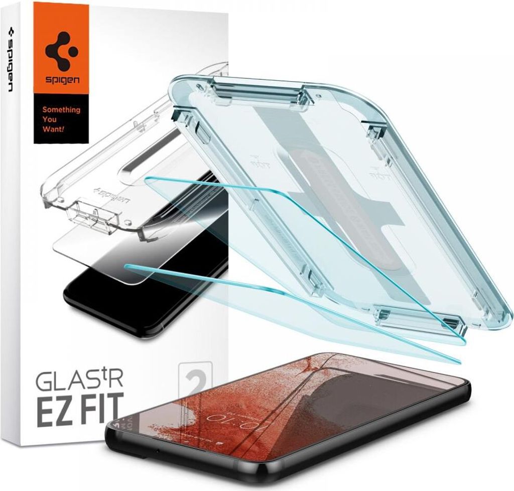 Product packaging and components for a phone screen protector.