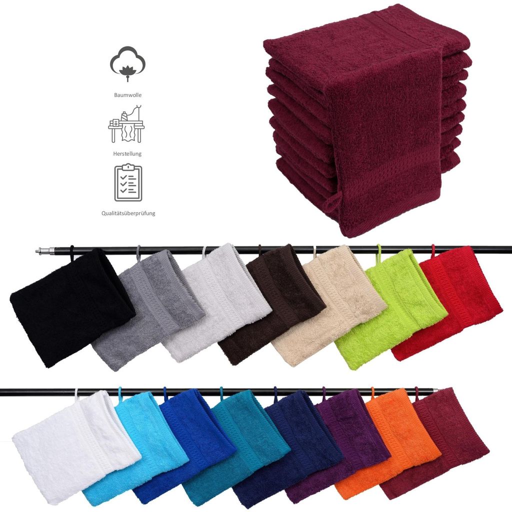 5er Set Frottee Waschhandschuhe Elegance 16x21 cm 100% Produktbild 