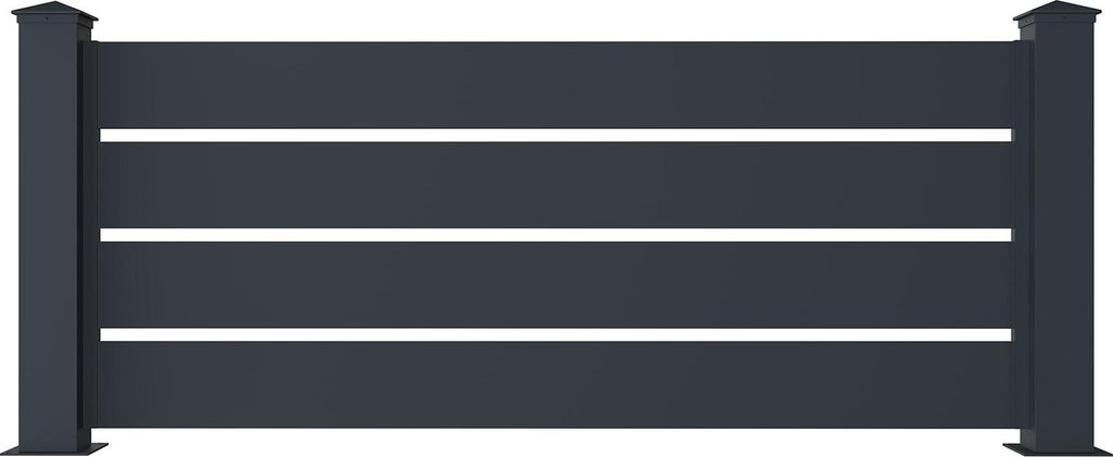 Sichtschutzzaun aluminium 1,9m VOGEL H.80cm grau