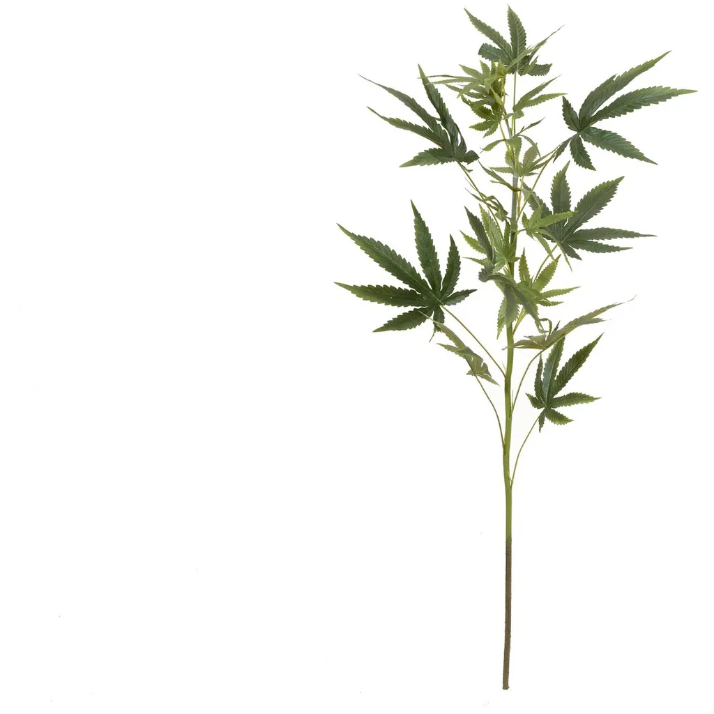 Branche de chanvre synthétique 90cm Europalms - Feuillage vert réaliste