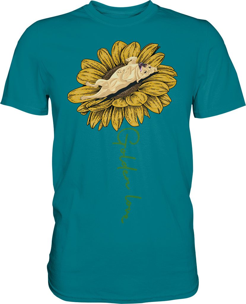 Labrador Sonnenblumen T-Shirt Garten Motiv Gärtner Hunde Produktbild 