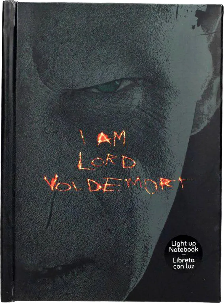 Carnet Harry Potter Lumineux Lord Voldemort - Lampe LED et Pages Lignées