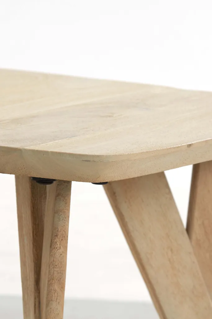 Table d'appoint basse QUENZA en bois de mangue massif 44x44x36 cm
