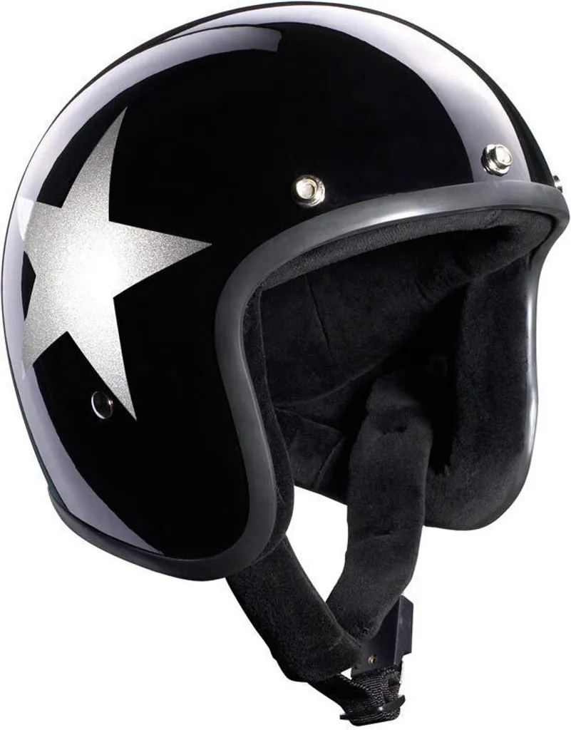 Casque Bandit Star Jethelm Ultra Léger en Fibre Noir Argent Taille XL