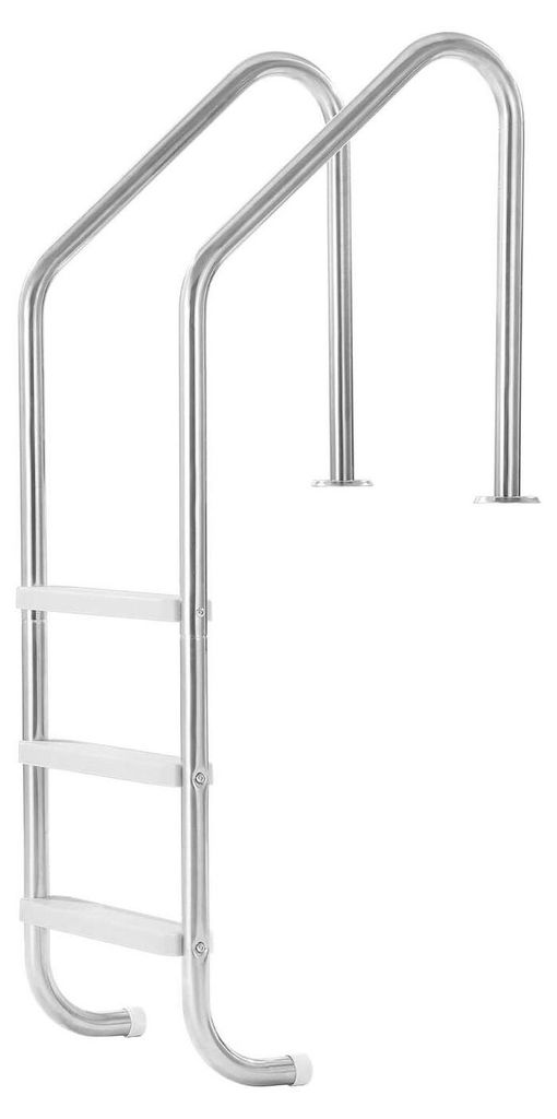 Schwimmbadleiter, 3-stufige Treppe mit doppelten Handläufen, rutschfeste, strapazierfähige, breite Stufen, Edelstahlrahmen, Tragkraft 120 kg, fü...