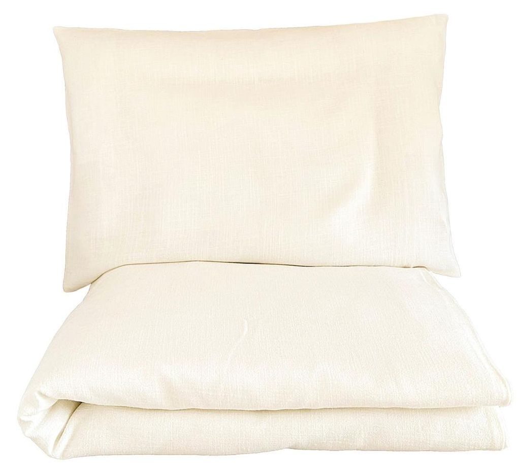 Leinenbettwäsche Naira in Creme – Set 100 x 135 cm + 40 x 60 cm