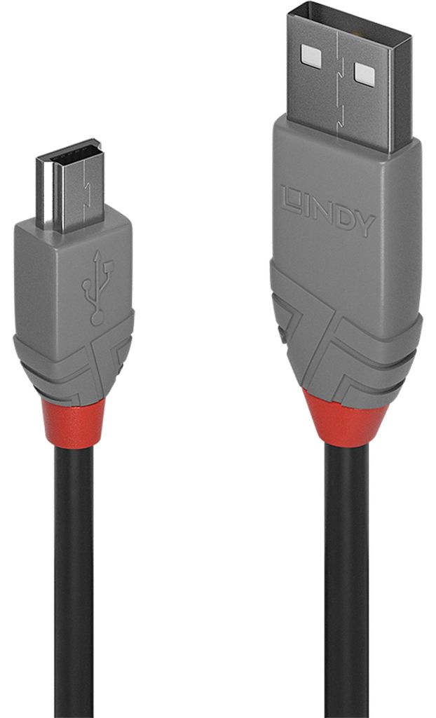 Lindy 36723 câble USB USB 2.0 2 m USB A Mini-USB B Noir, Image du produit 