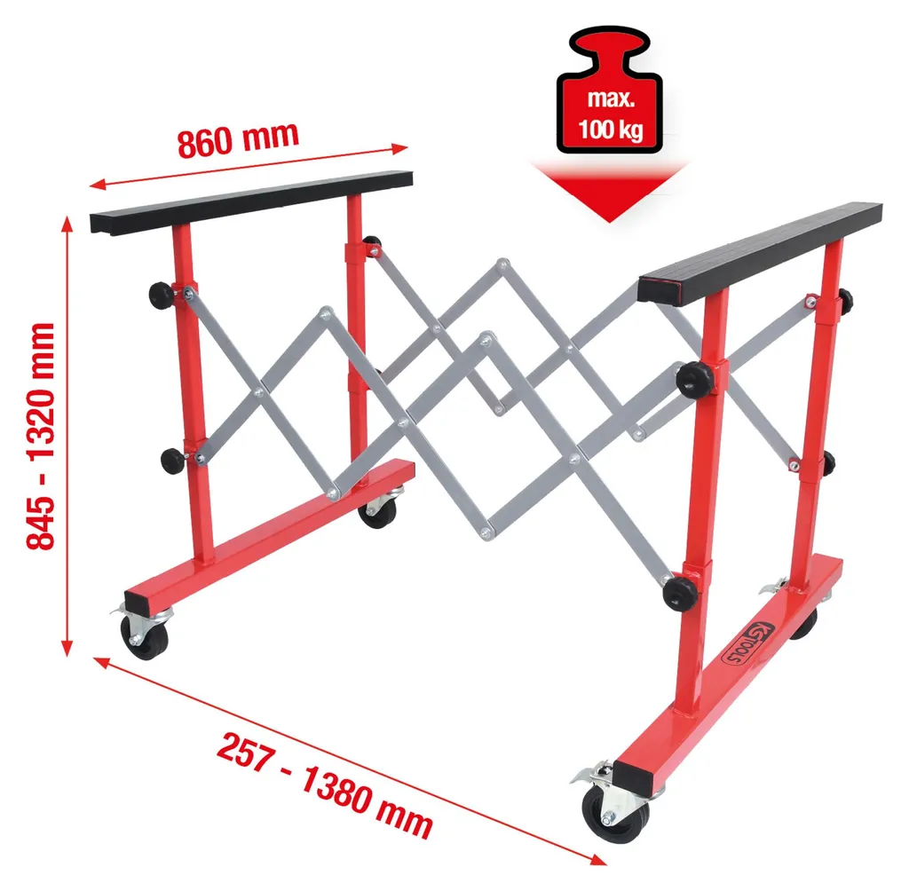 Chariot atelier universel pour pare-brise et carrosserie télescopique
