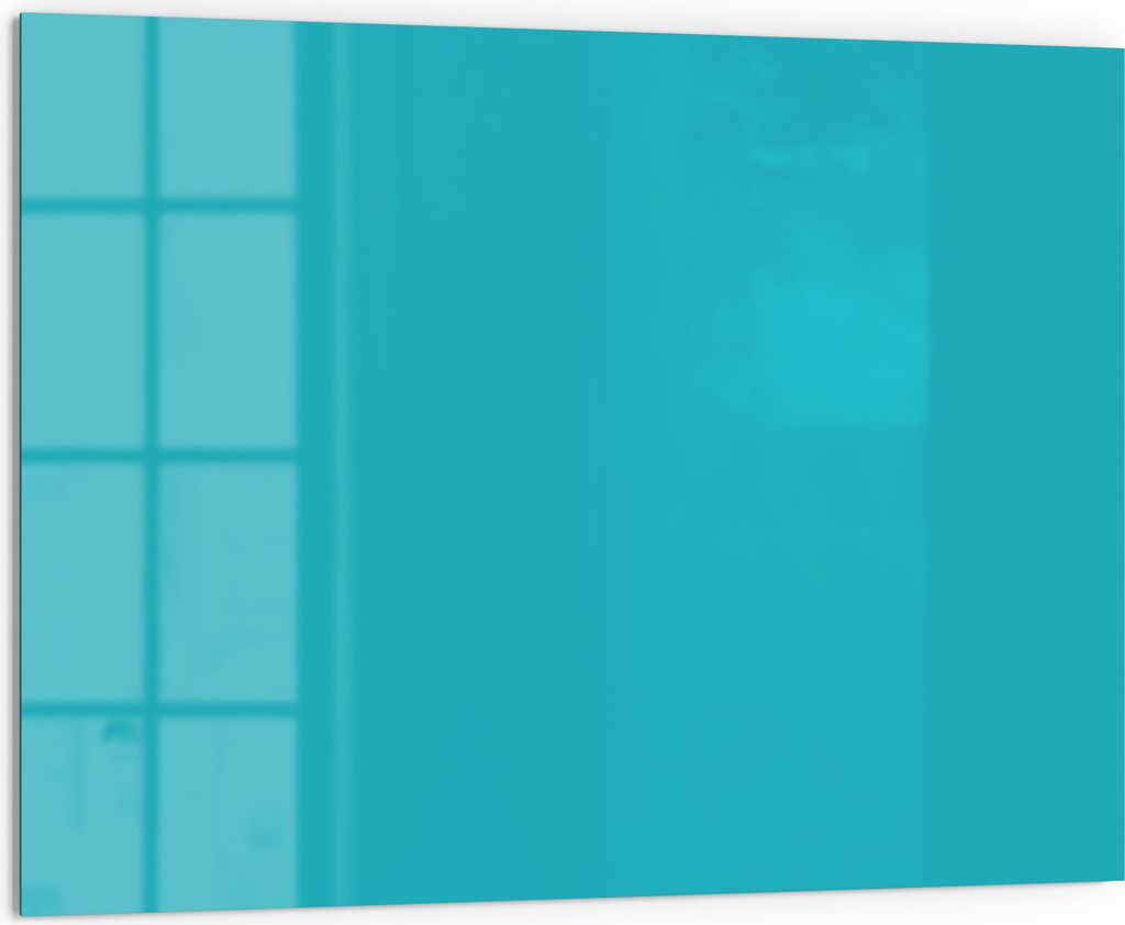 DEQORI Küchenrückwand Glas 80x60 cm 'Türkis' Spritzschutz Bad Rückwand Küche