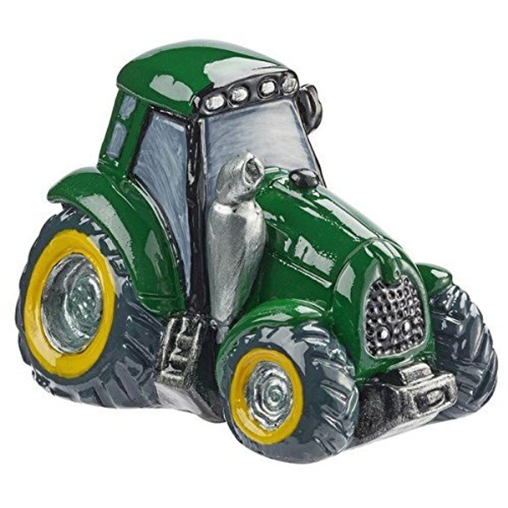 Hobbyfun Mini Traktor grün Figur Deko 5cm Bauernhof Landwirtschaft Tortendeko