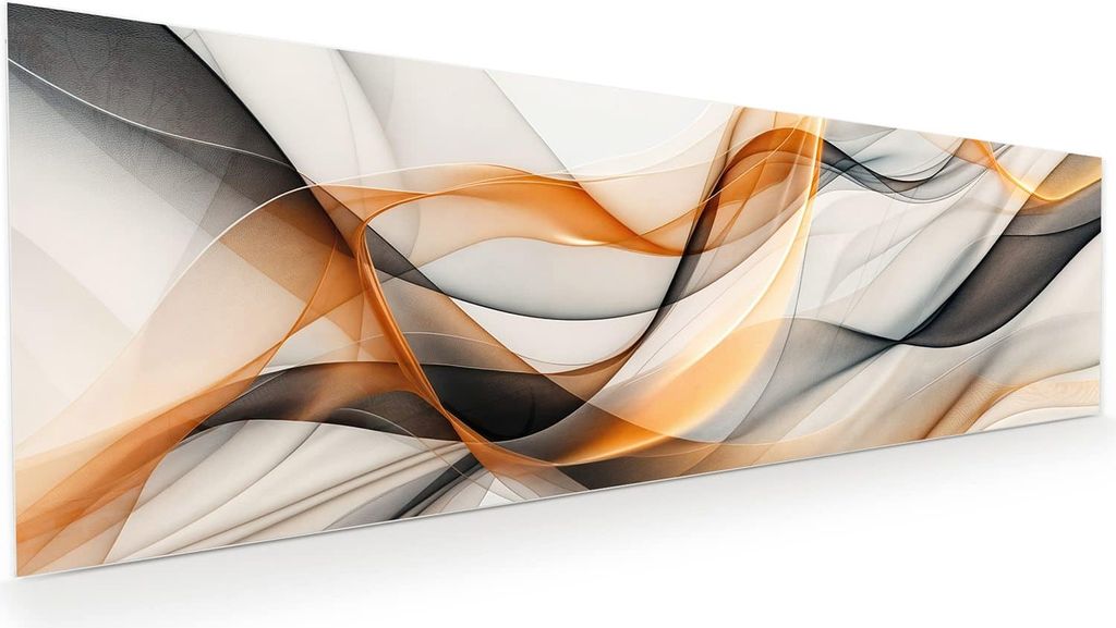 Glasbild 120x40cm in XXL für Wohnzimmer, Schlafzimmer Motiv Schwebende Wellen
