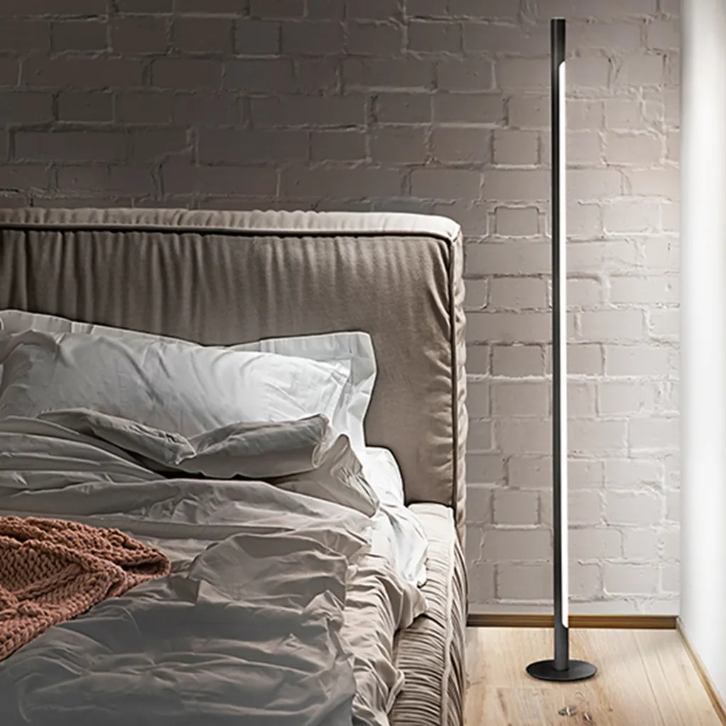 Lampadaire LED 22W Dimmable avec Diffuseur Satiné Noir Hauteur 140 cm - 4