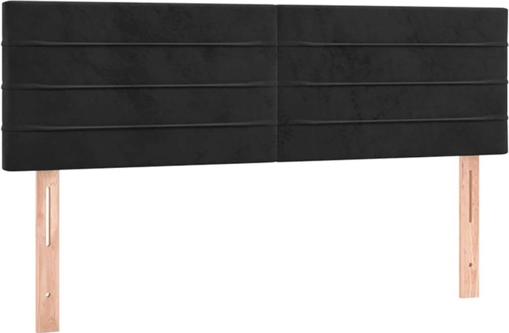 Kopfteile 2 Stk. Schwarz 72x5x78/88 cm Samt